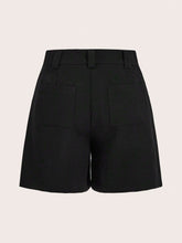Solid Button Detail Shorts